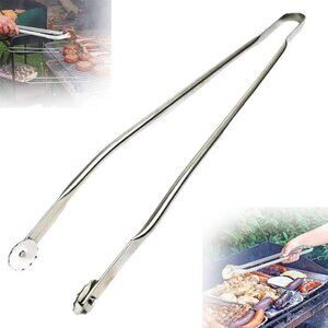 Stainless Steel BBQ Kitchen Tongs for Cooking, Long Handle BBQ Grill Tongs